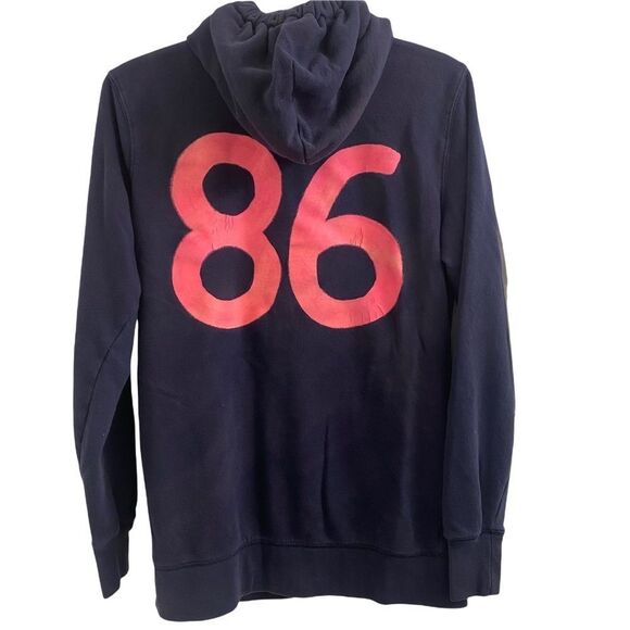 Pink Victoria Secret Navy Hooded Sweatshirt Sz S - Picture 3 of 7